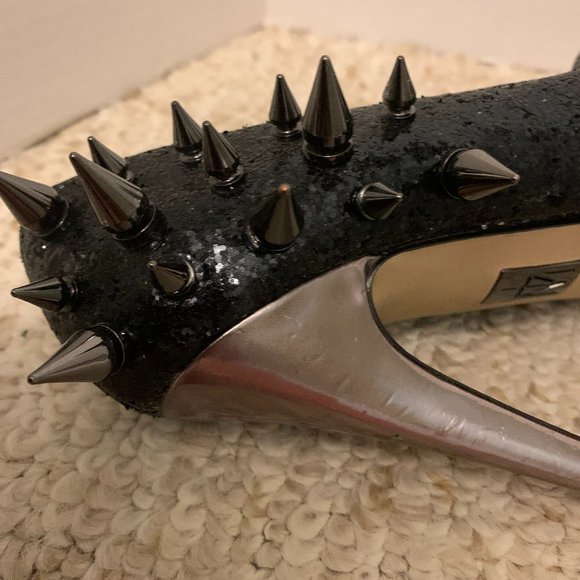 Madonna Truth or Dare Black Glitter Spike Shoes - Picture 8 of 15